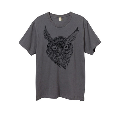 Men's Grey Wise Owl Tshirt