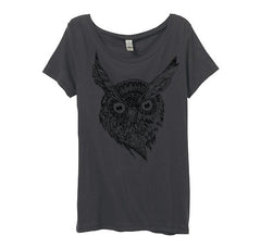 Womens Grey Wise Owl Tshirt