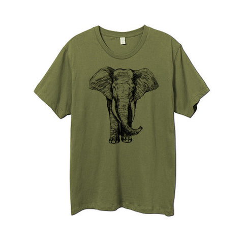 Men's Army Green Elephant Tshirt