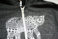 Women's Black Tribal Bear Hoodie
