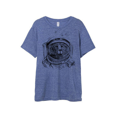Men's Eco-Heather Blue Space Bear Tshirt