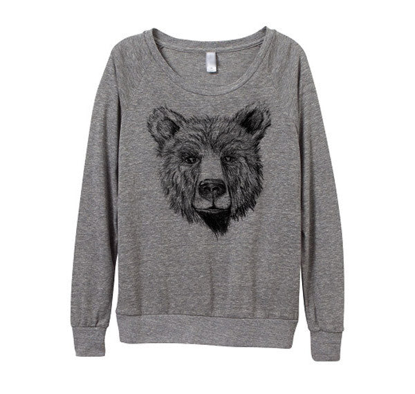 heather grey bear sweater