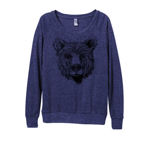 Womens Navy Bear Sweater