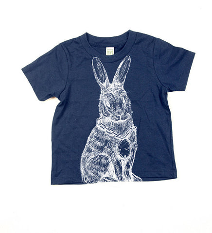 Childrens Navy Rabbit Tshirt