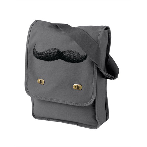Mustache Grey Messenger Bag