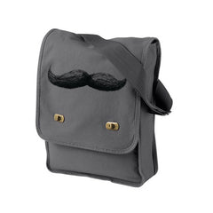 Mustache Grey Messenger Bag