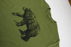 Men's Army Green California Bear Tshirt