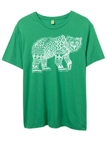 Men's Green Tribal Bear Tshirt