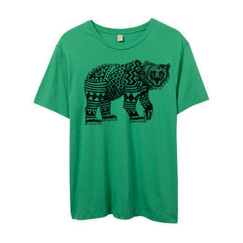 Men's Green Tribal Bear Shirt