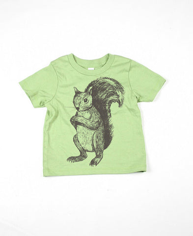 Kids Green Squirrel Tshirt