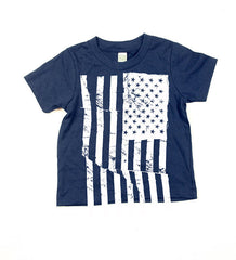 Kids Navy Blue American Flag Tshirt