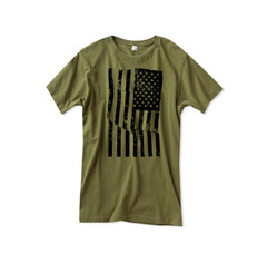 Men's Army Green American Flag Tshirt