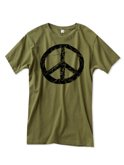 Men's Army Green Peace Sign Tshirt