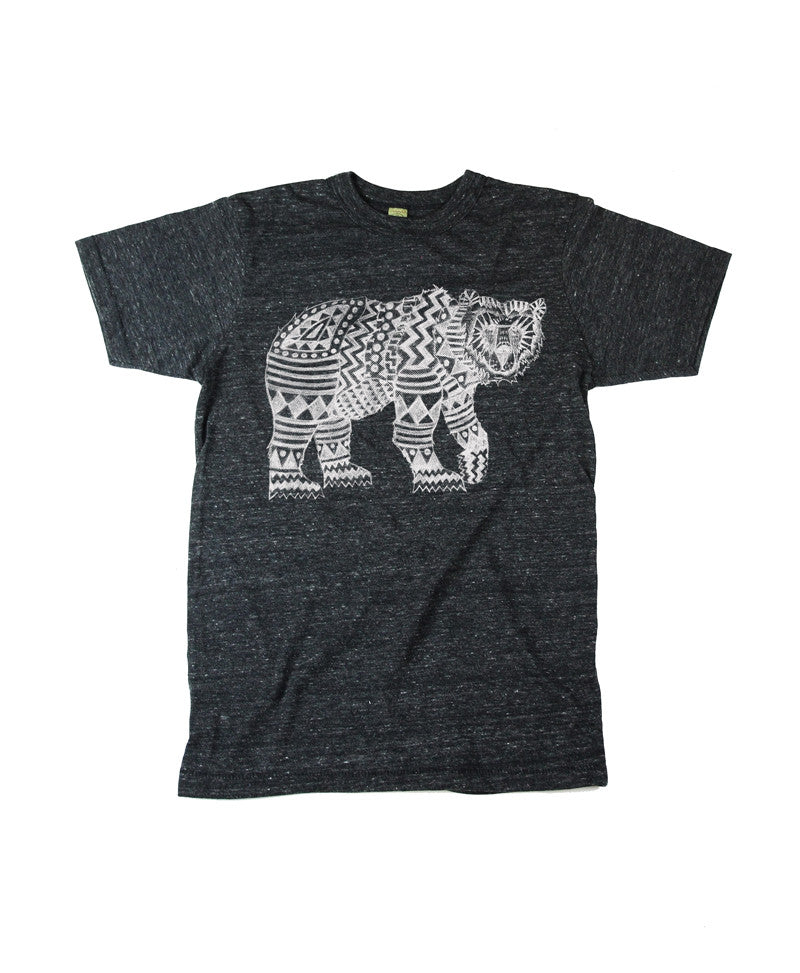 Men's Eco-Heather Black Tribal Bear Tshirt