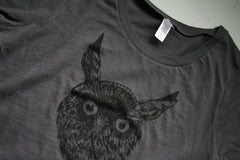 Womens Grey Wise Owl Tshirt