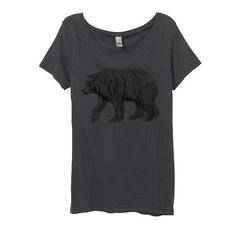Womens Grey Organic Bear Tshirt