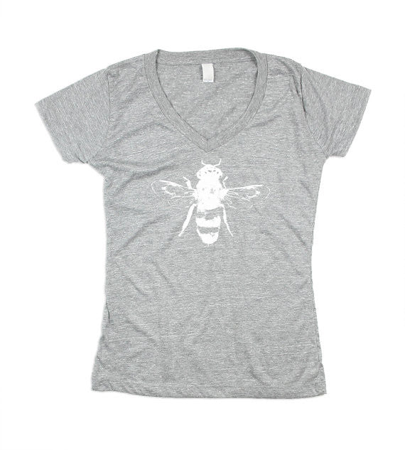 Women's Grey Bee V-Neck